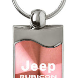 Jeep Rubicon Rectangular Wave Key Fob - Pink