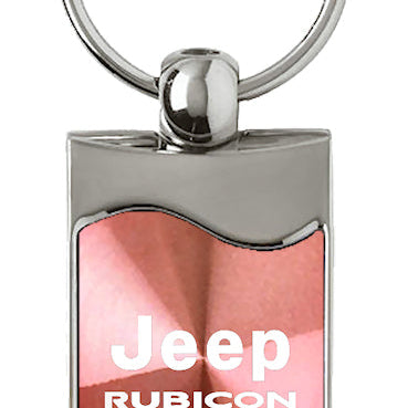 Jeep Rubicon Rectangular Wave Key Fob - Pink