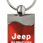 Jeep Rubicon Rectangular Wave Key Fob - Red