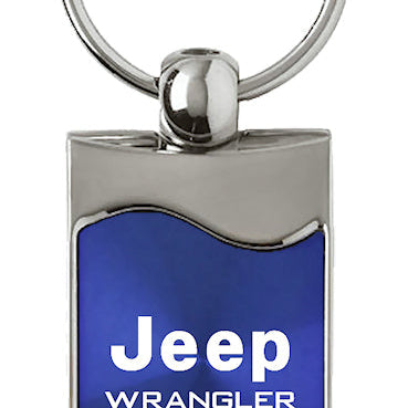 Jeep Wrangler Rectangular Wave Key Fob - Blue