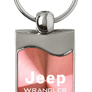 Jeep Wrangler Rectangular Wave Key Fob - Pink