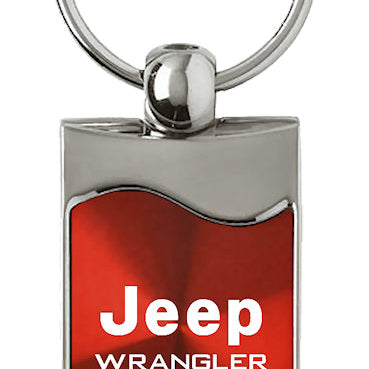 Jeep Wrangler Rectangular Wave Key Fob - Red