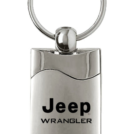 Jeep Wrangler Rectangular Wave Key Fob - Silver