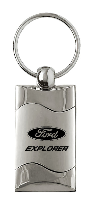 Ford Explorer Rectangular Wave Key Fob - Silver