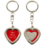 Blank Heart Shaped Photo Key Fob - Red