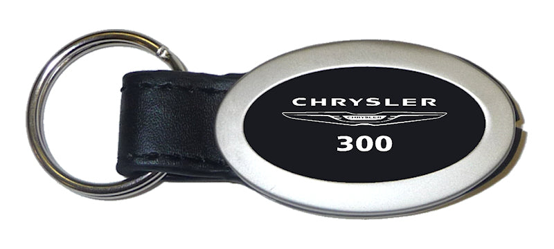 Chrysler 300 Oval Leather Key Fob - Black