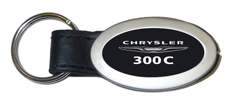 Chrysler 300C Oval Leather Key Fob - Black