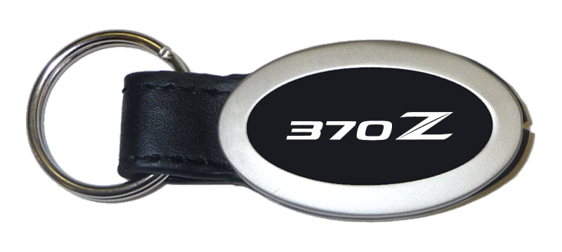 Nissan 370Z Oval Leather Key Fob - Black