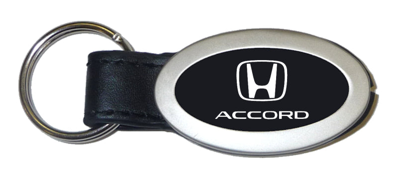 Honda Accord Oval Leather Key Fob - Black