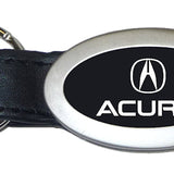 Acura Oval Leather Key Fob - Black