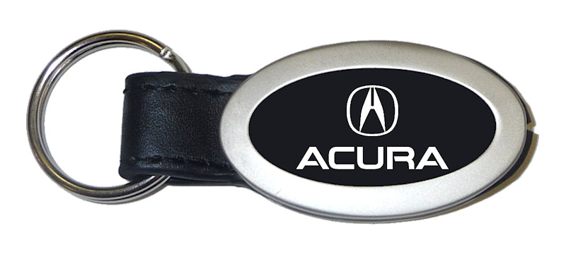 Acura Oval Leather Key Fob - Black