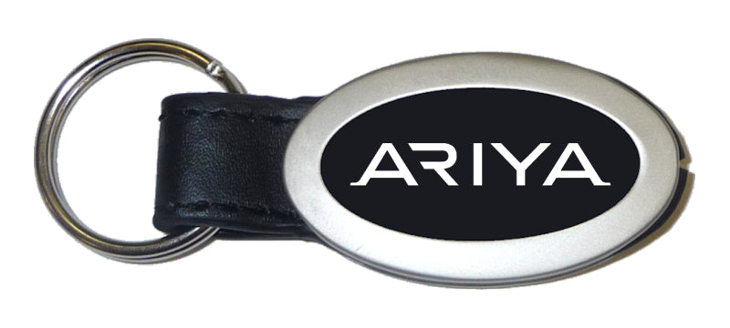 Nissan Ariya Oval Leather Key Fob - Black