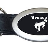 Ford Bronco II Oval Leather Key Fob - Black