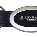 Chrysler Oval Leather Key Fob - Black