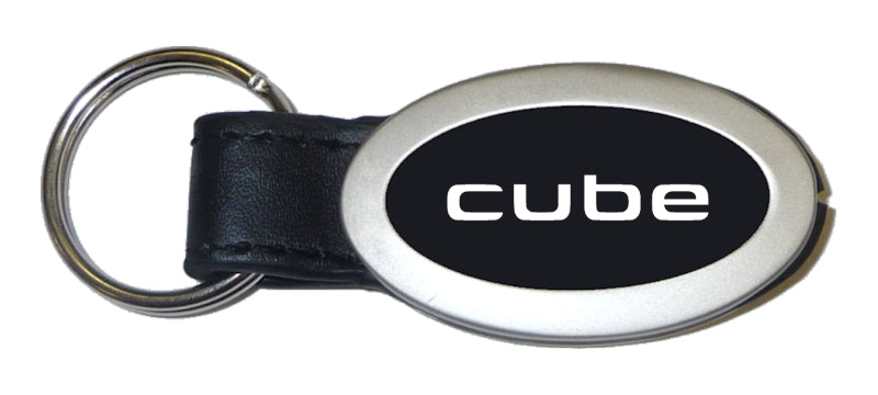 Nissan Cube Oval Leather Key Fob - Black