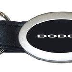 Dodge Oval Leather Key Fob - Black