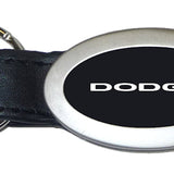 Dodge Oval Leather Key Fob - Black