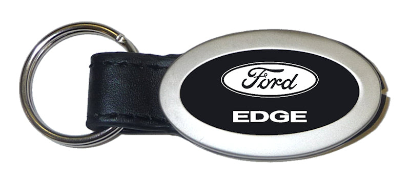 Ford Edge Oval Leather Key Fob - Black