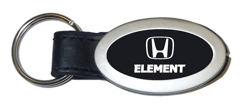 Honda Element Oval Leather Key Fob - Black