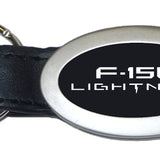 Ford F-150 Lightning Oval Leather Key Fob - Black