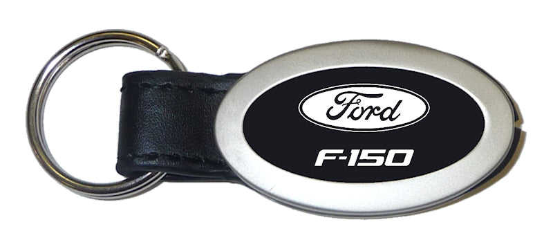 Ford F-150 Oval Leather Key Fob - Black