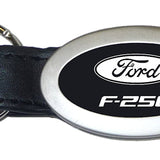 Ford F-250 Oval Leather Key Fob - Black