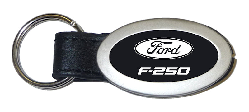 Ford F-250 Oval Leather Key Fob - Black