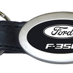 Ford F-350 Oval Leather Key Fob - Black