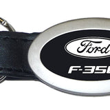 Ford F-350 Oval Leather Key Fob - Black