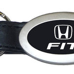 Honda Fit Oval Leather Key Fob - Black