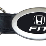 Honda Fit Oval Leather Key Fob - Black