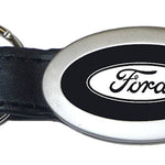 Ford Oval Leather Key Fob - Black