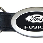 Ford Fusion Oval Leather Key Fob - Black