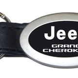 Jeep Grand Cherokee Oval Leather Key Fob - Black