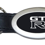 Nissan GTR Oval Leather Key Fob - Black