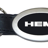 Mopar Hemi Oval Leather Key Fob - Black