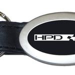 Honda HPD Oval Leather Key Fob - Black