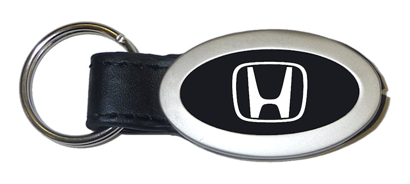 Honda (H Only) Oval Leather Key Fob - Black