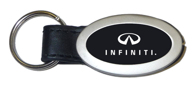 Infiniti Oval Leather Key Fob - Black