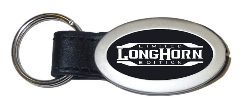 Ram Longhorn Limited Edition Oval Leather Key Fob - Black