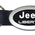 Jeep Liberty Oval Leather Key Fob - Black