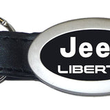 Jeep Liberty Oval Leather Key Fob - Black