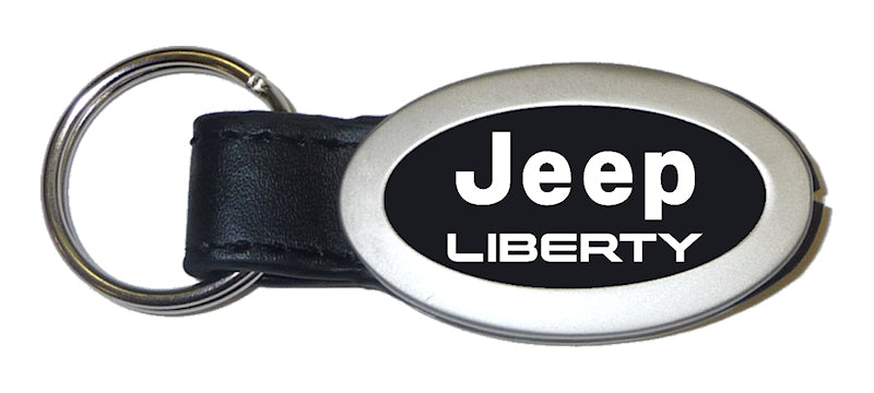 Jeep Liberty Oval Leather Key Fob - Black