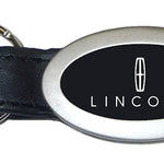 Lincoln Oval Leather Key Fob - Black