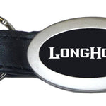 Ram Longhorn Oval Leather Key Fob - Black