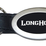 Ram Longhorn Oval Leather Key Fob - Black