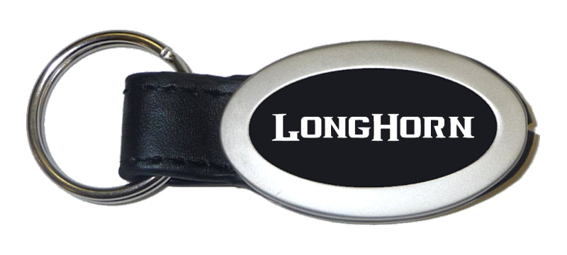 Ram Longhorn Oval Leather Key Fob - Black