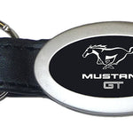 Mustang GT Oval Leather Key Fob - Black