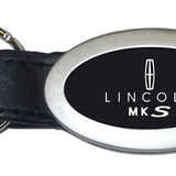 Lincoln MKS Oval Leather Key Fob - Black