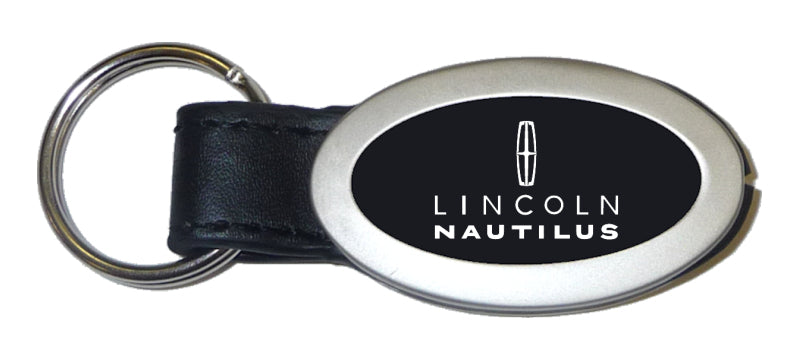 Lincoln Nautilus Oval Leather Key Fob - Black